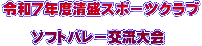 令和７年度清盛スポーツクラブ  　　ソフトバレー交流大会